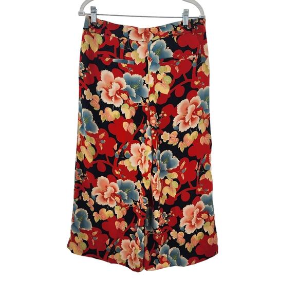 New NWT Ann Taylor Loft Floral Wide Leg Casual Office Pants Size 8 - Picture 2 of 8